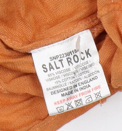 Saltrock Women's Orange Button-Up Shirt, Size 8