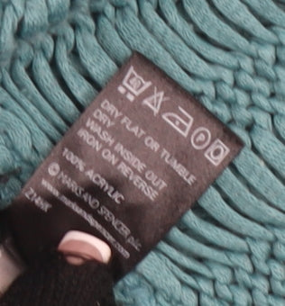 Marks & Spencer Women's Teal Open-Knit Cardigan, Size 14