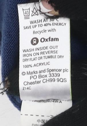 Marks & Spencer Men's Blue V-Neck Pullover Jumper - Size L