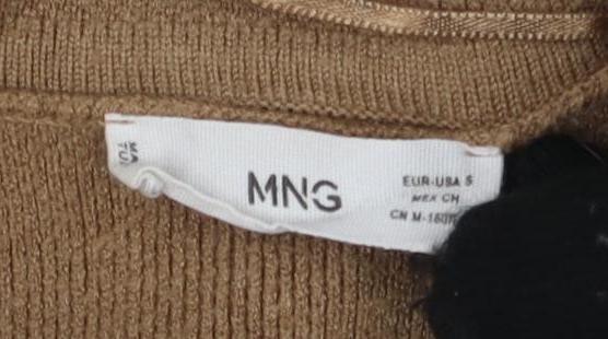 MNG Brown Wool Blend Oversized Cardigan - Size 4