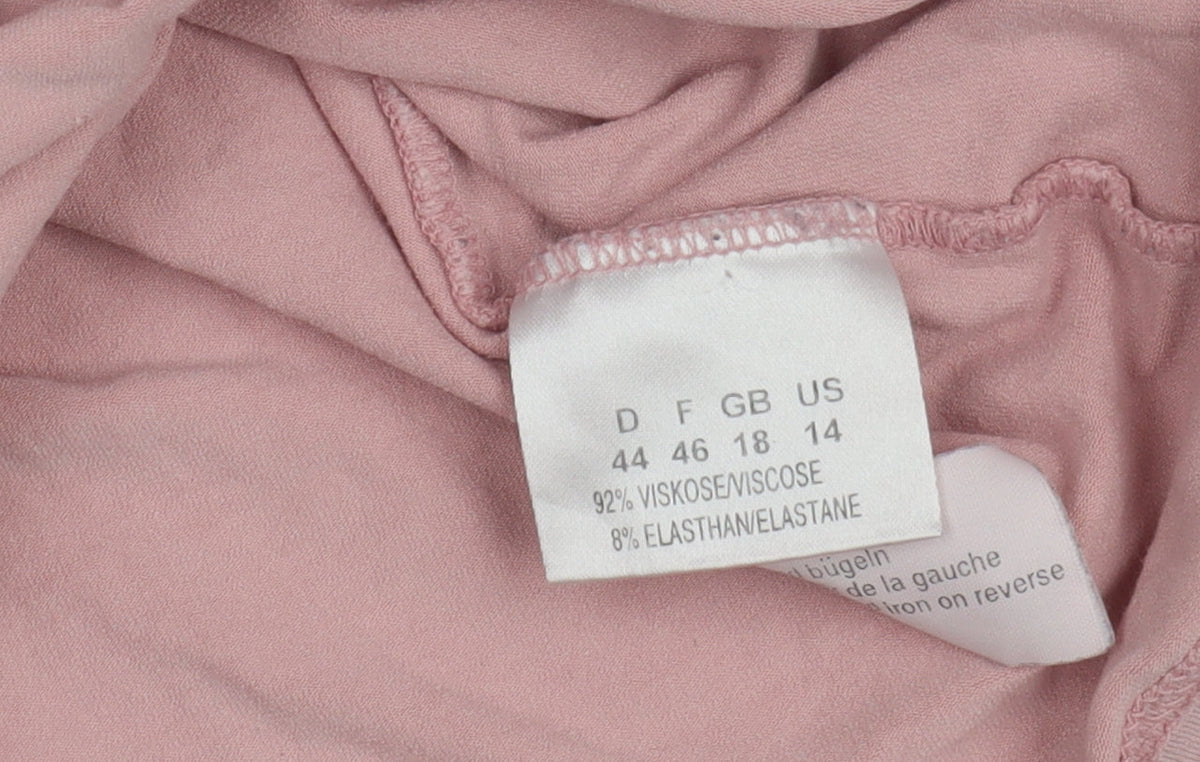 Olsen Pink Roll Neck Women's T-Shirt, Size 18, Casual