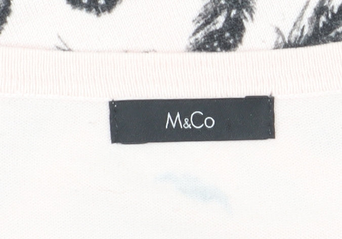 M&Co Women's Pink Feather Cardigan, Size 16