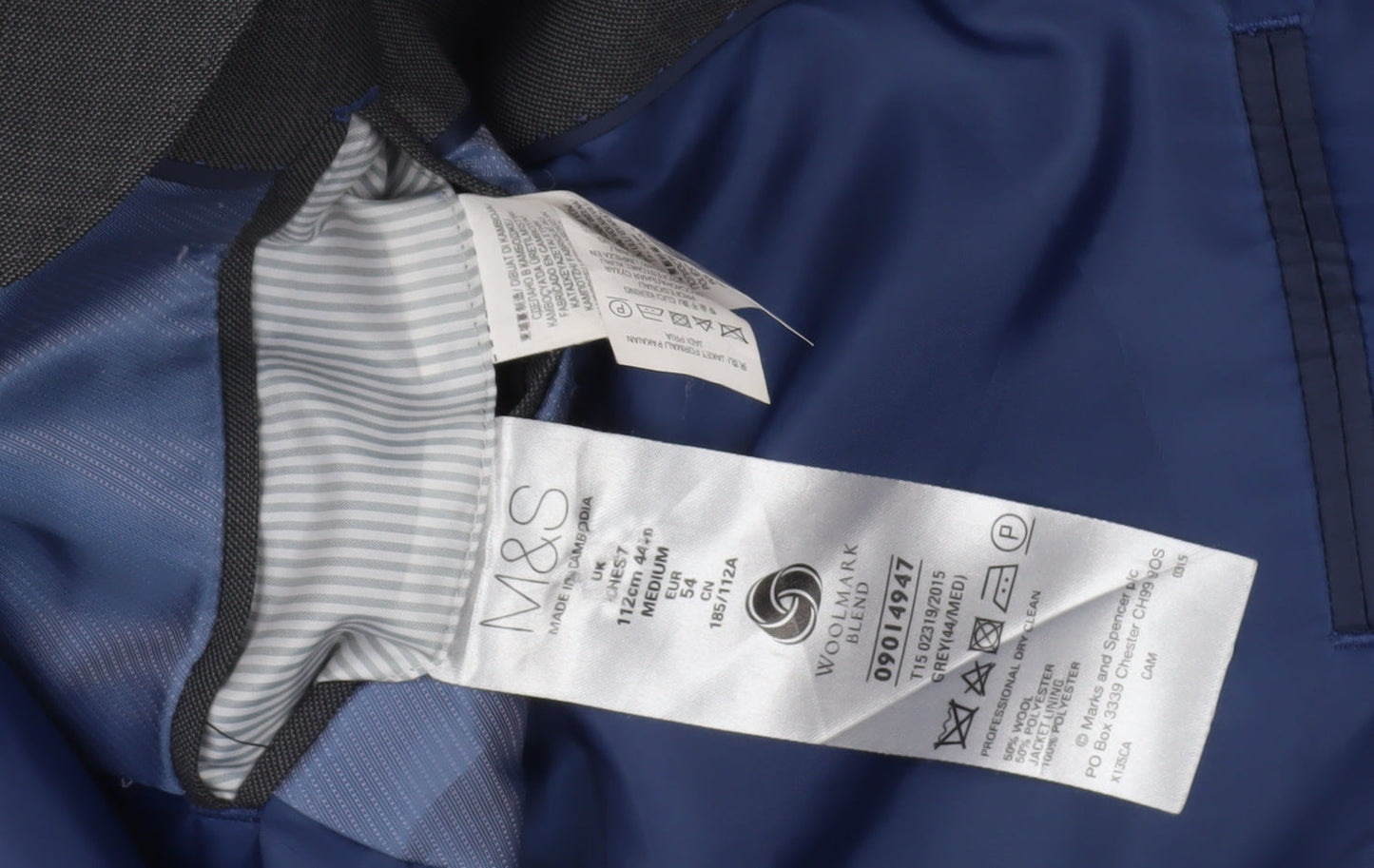 Marks and Spencer Men's Grey Blazer 40R Regular Fit
