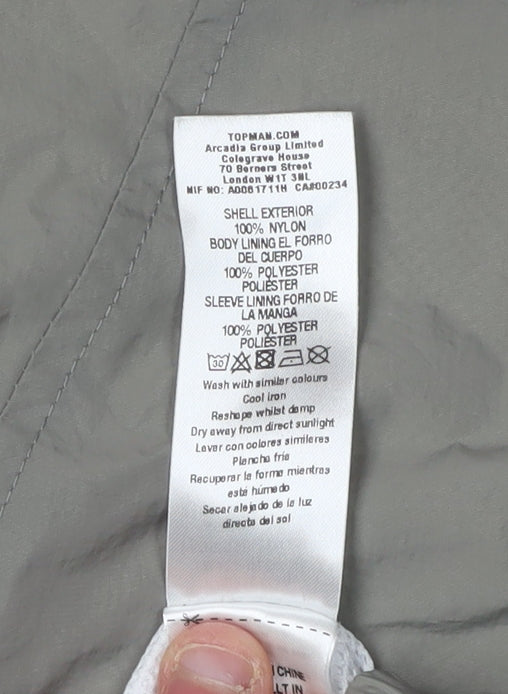 Topman Men's Grey 80s Windbreaker Jacket M