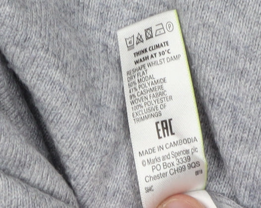 Marks & Spencer Grey Women's Cardigan Size 12 Regular