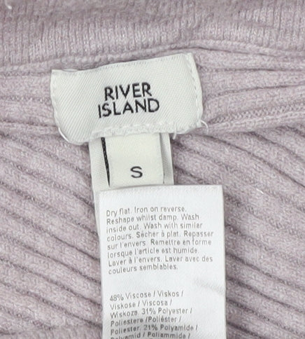 River Island Women's Grey Boat Neck Pullover Jumper - S