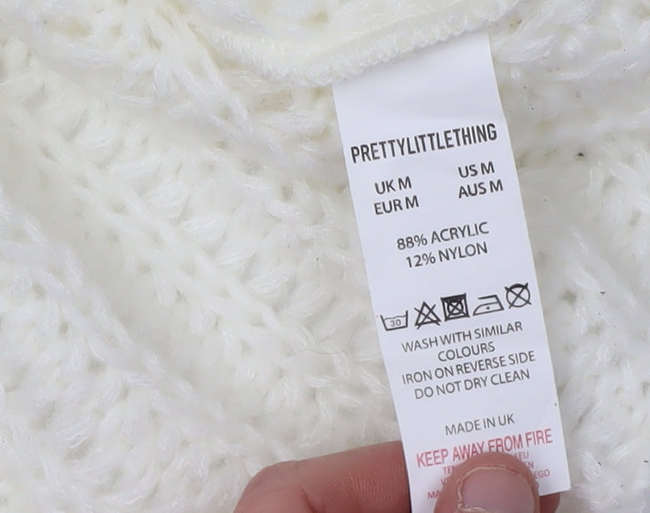 PrettyLittleThing Women's White Pullover Jumper M