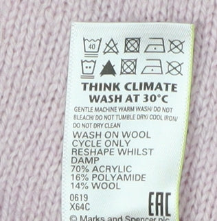 Marks & Spencer Women's Pink High Neck Jumper S