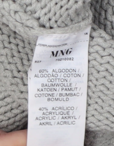 BY MNG Women's Grey V-Neck Pullover Jumper, Size 12