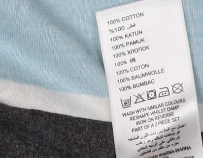 Maine New England Men's Striped Crew Neck T-Shirt Blue M