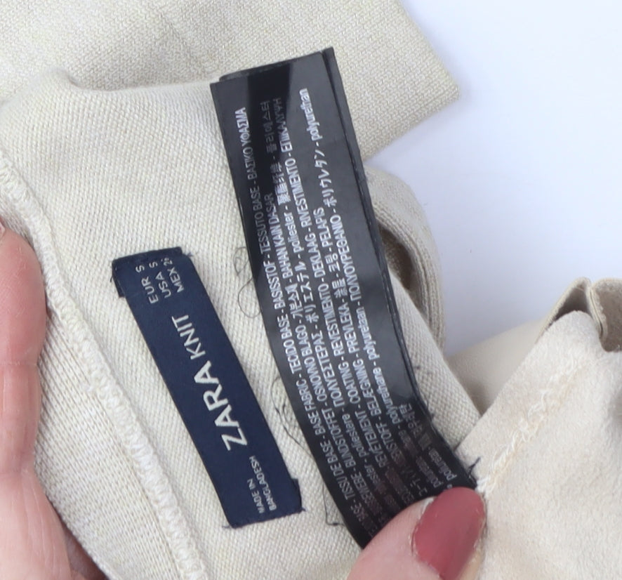 Zara Women’s Beige Cardigan S V-Neck Long Sleeve