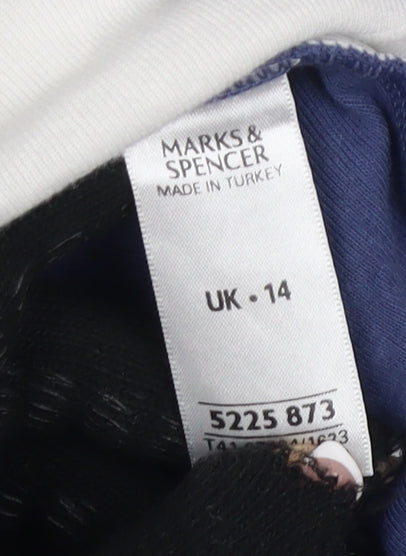 Marks & Spencer Women's Blue Cotton Blouse Size 14