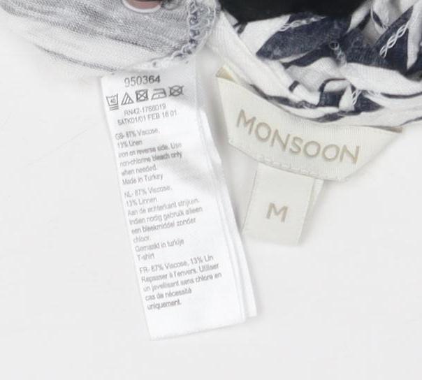 Monsoon Women's Striped Blouse in M Black & White
