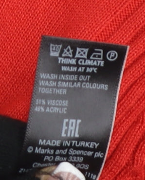 Marks & Spencer Red Women's Size 10 Ringer Jersey