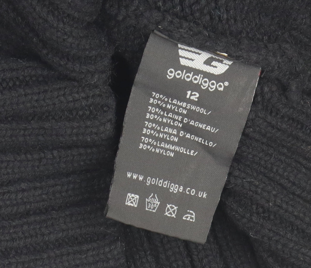 Golddigga Women's Black Coatigan Size 12 Long Wool Blend