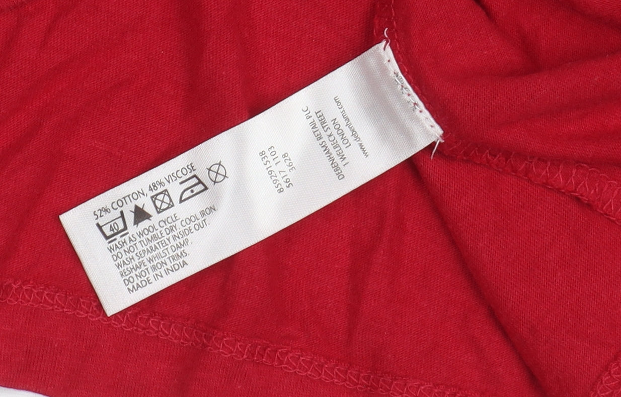 Red Herring Women's Red Beaded Blouse, Size 10
