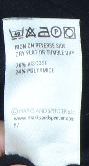 Marks & Spencer Women's Black Bow Blouse Size 10 Basic