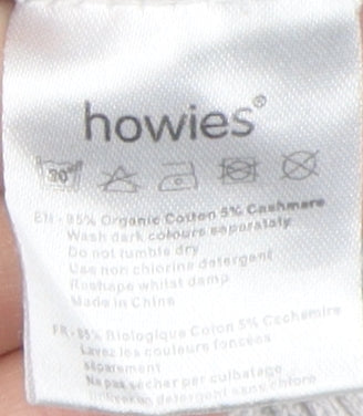Howies Men Grey V-Neck Medium Pullover Cotton Jumper