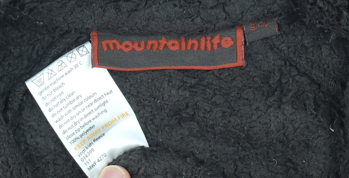 Mountain Life Boys Black Fleece Jacket Size 146 Full Zip