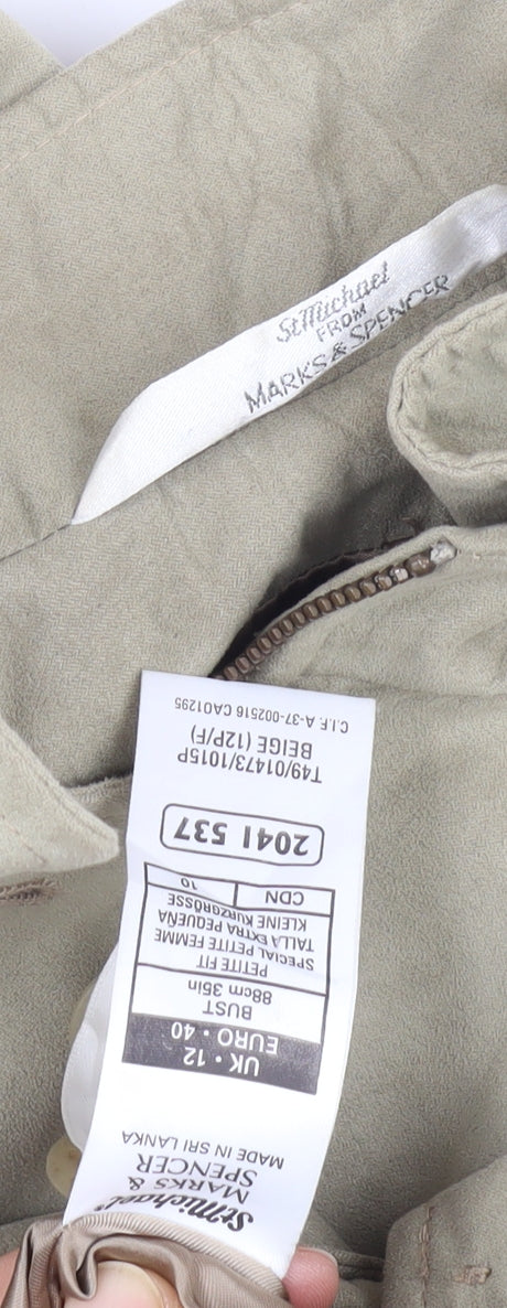 Vintage Marks & Spencer Beige Women's Mid-Length Coat