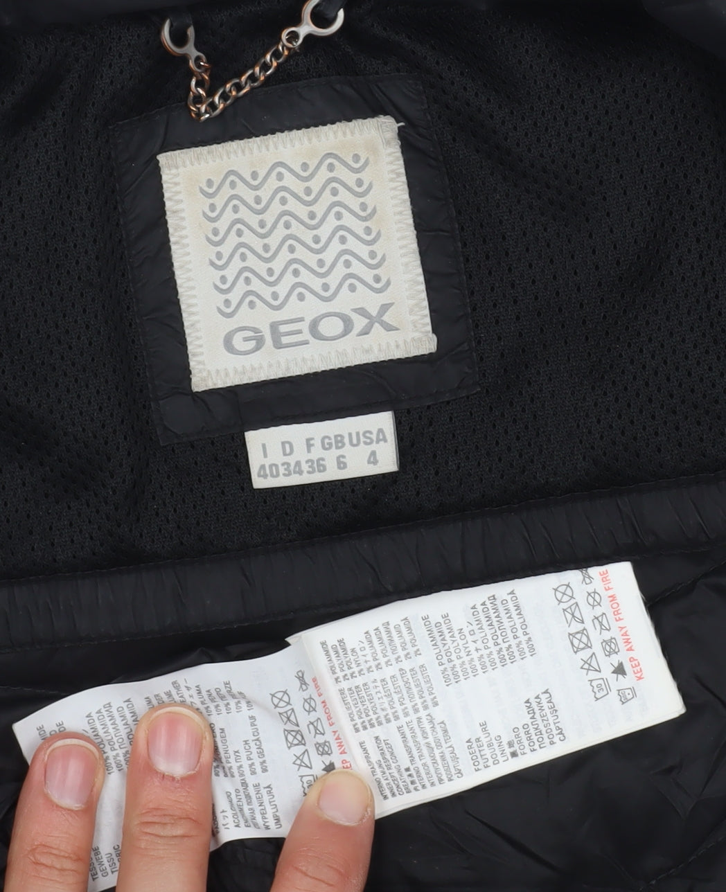 Geox Women's Black Puffer Coat, Size 6, Casual Style