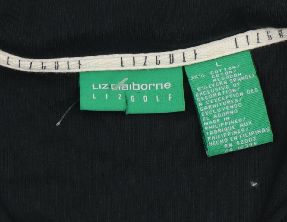 Liz Claiborne Women's Black Polo Shirt L