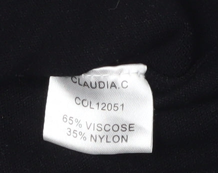 CLAUDIA.C Women's Black Striped Pullover Jumper, Size M