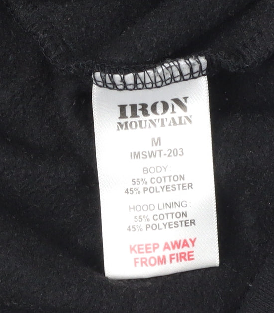 Iron Mountain Men's Black Pullover Hoodie - Medium, New