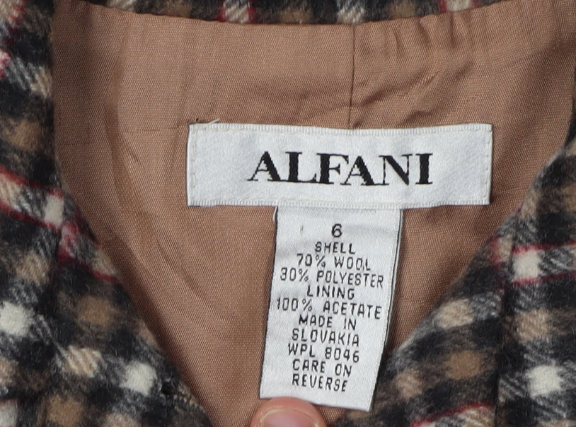 Alfani Women's Multicoloured Plaid Suit Jacket Size 10