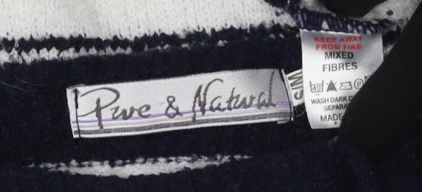 Pure & Natural Women's Black Stripe Pullover Jumper M