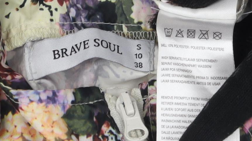 Brave Soul Women's Multicoloured Floral Rain Jacket Size 10