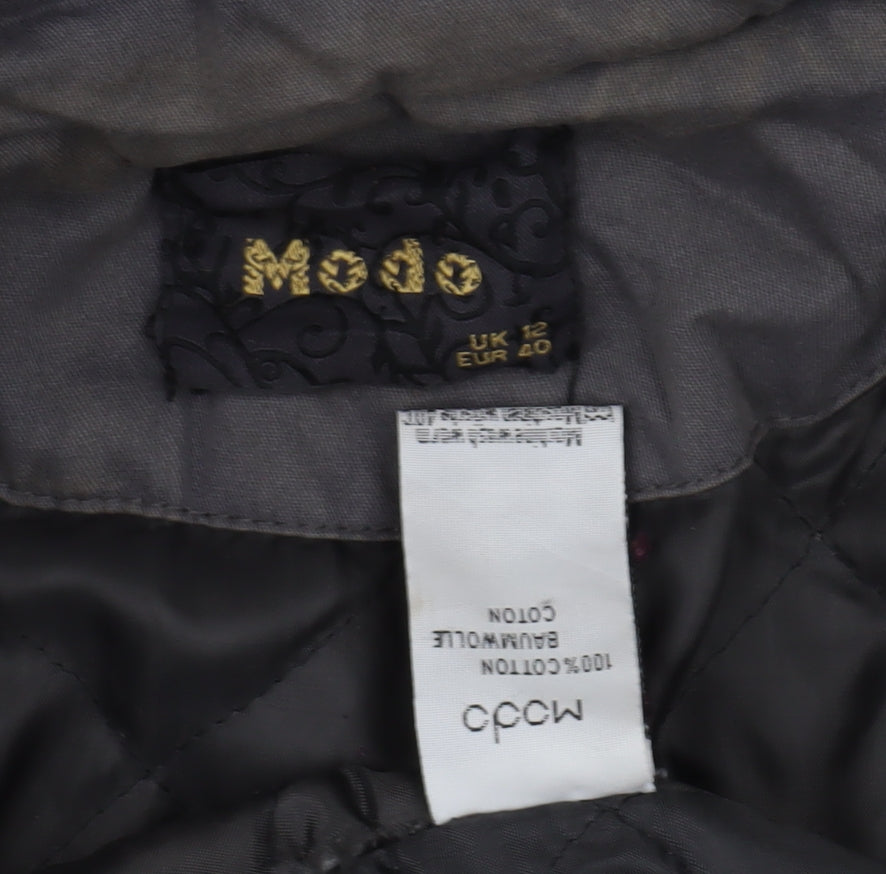 Mado Unisex Grey Parka Jacket Size 12 with Fur Trim