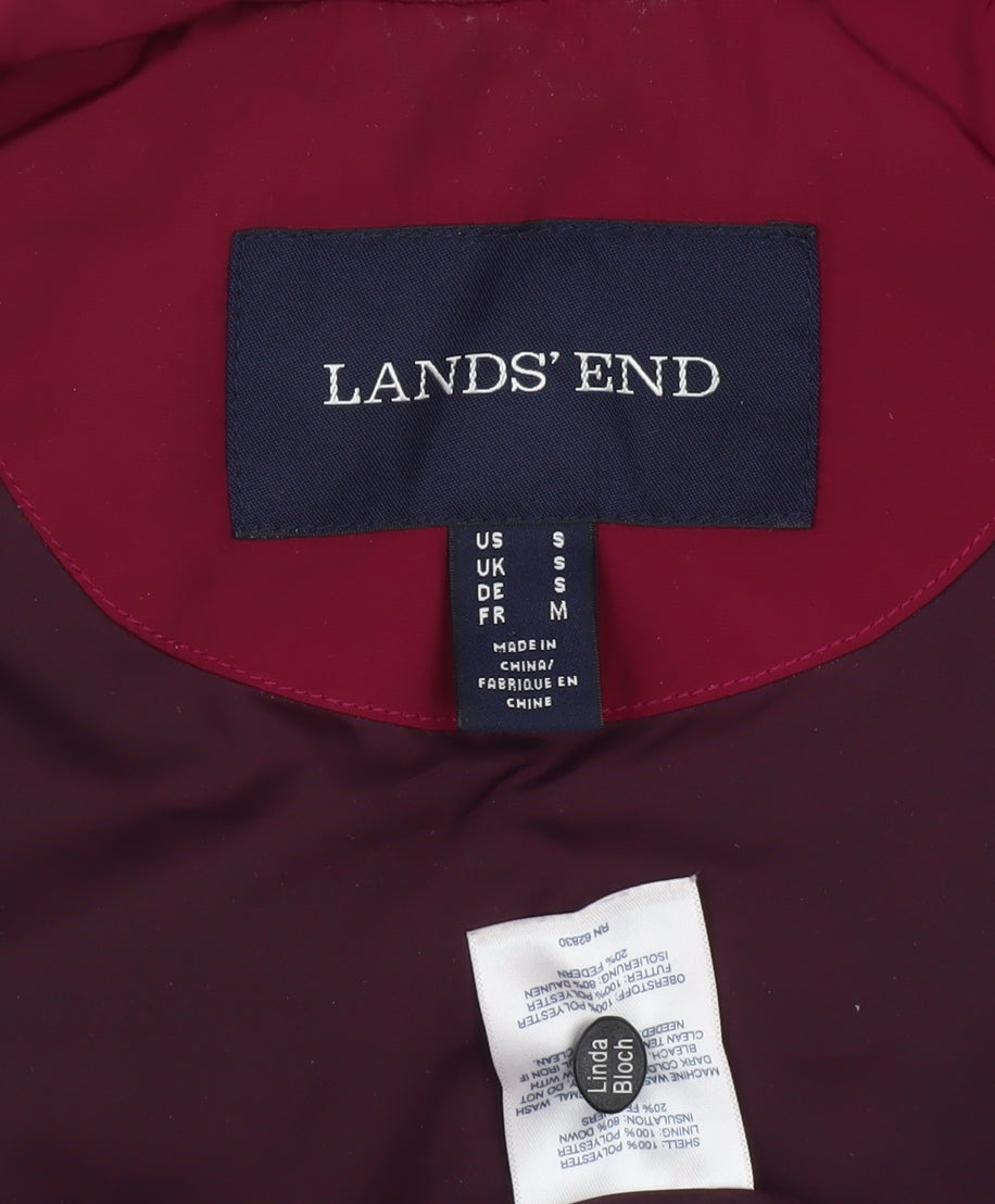 Lands' End Women's Red Puffer Waistcoat Medium