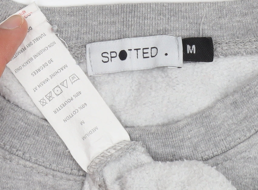 SPOTTED Men's Grey Graphic Pullover Sweatshirt M