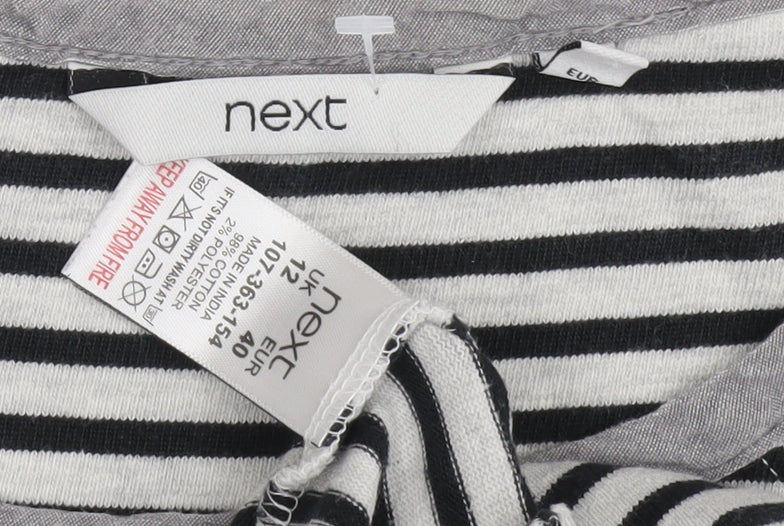 Next Women's Black Striped Tunic Jumper, Size 12