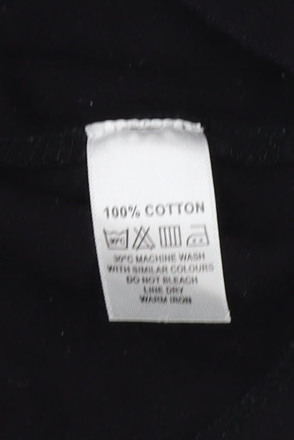 Adini Women's Black Cotton Blouse, Size L, Casual Wear