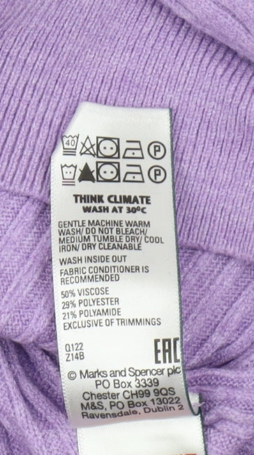 Marks & Spencer Women's Purple Full Zip Jumper M