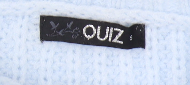 Quiz Women's Blue Beaded Pullover Jumper, Size S