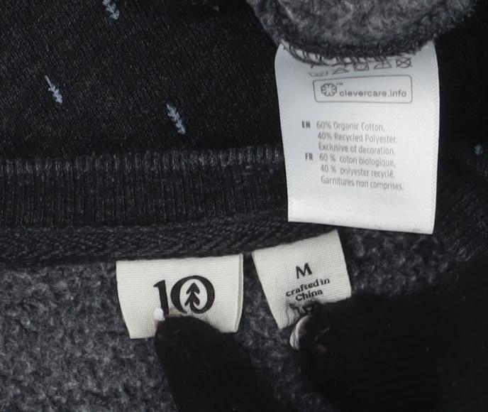 Men's Black Pullover Sweatshirt, Knit Fabric - Medium