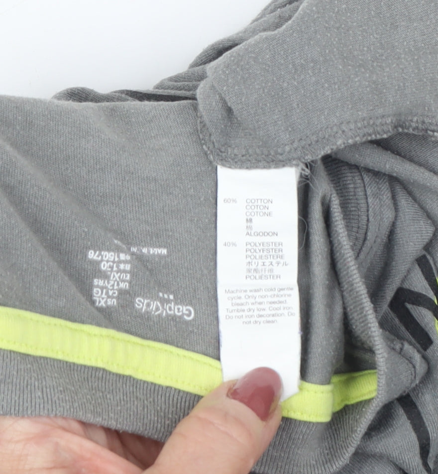 Gap Boys Grey NYC Logo Graphic T-Shirt 2XL
