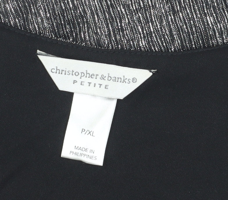 Christopher & Banks Women's Silver Petite XL Blouse