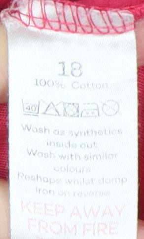 Bonmarché Women's Red T-Shirt Size 18 Cotton
