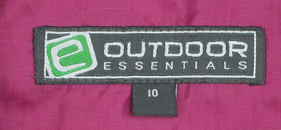 Outdoor Essentials Women's Pink Windbreaker Jacket Size 10