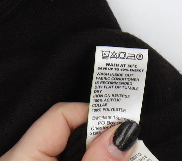 Marks & Spencer Women's Black Collared Pullover, Size 12