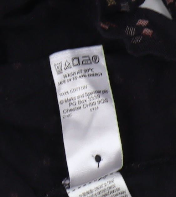 Marks & Spencer Women's Black Floral Blouse 10