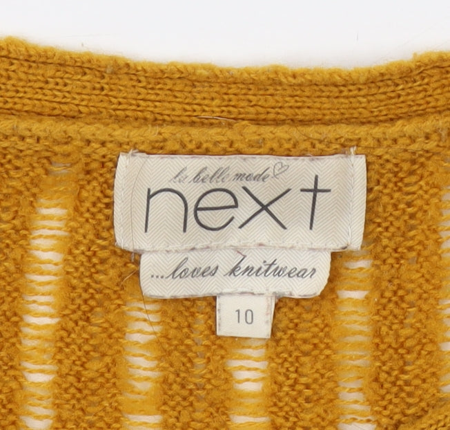 Next Women's Yellow Open-Knit Pullover Jumper