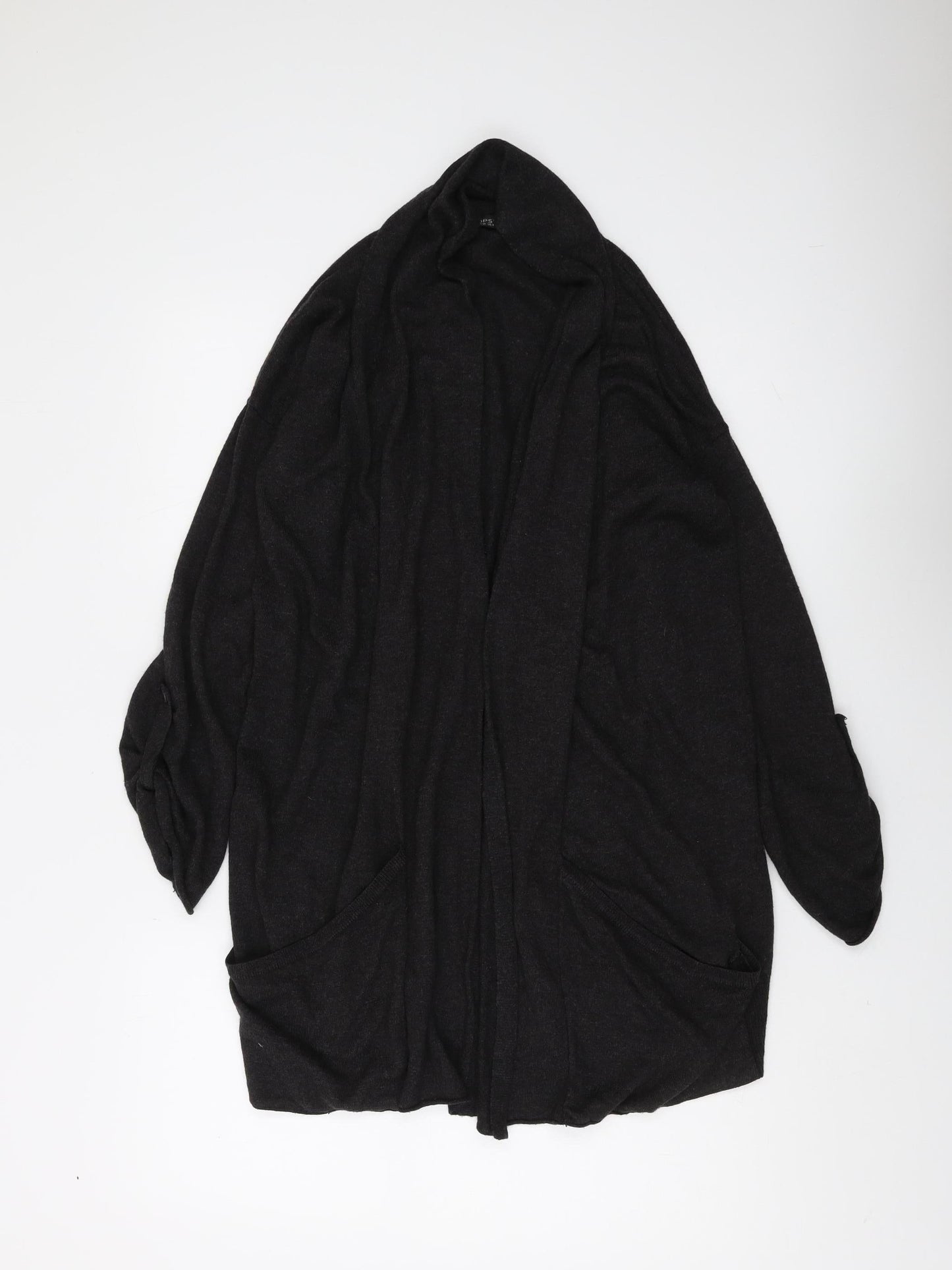 Topshop Women's Black Cardigan, Size 8, Relaxed Fit