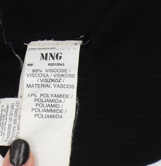 MNG Basics Women's Black Cardigan, Size 12, Button Accent