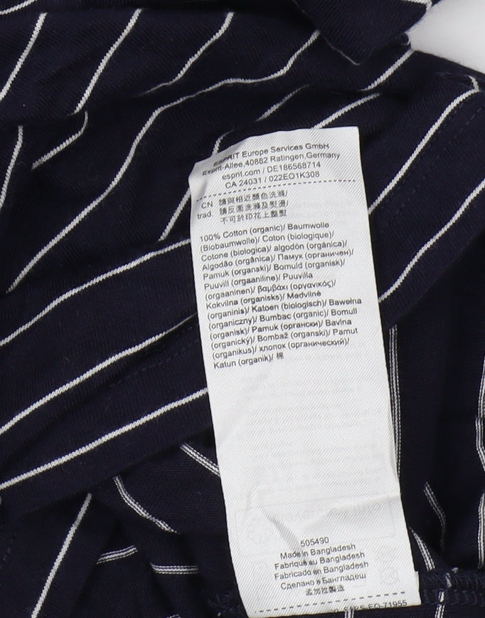 Esprit Women's Blue Striped T-Shirt Size S