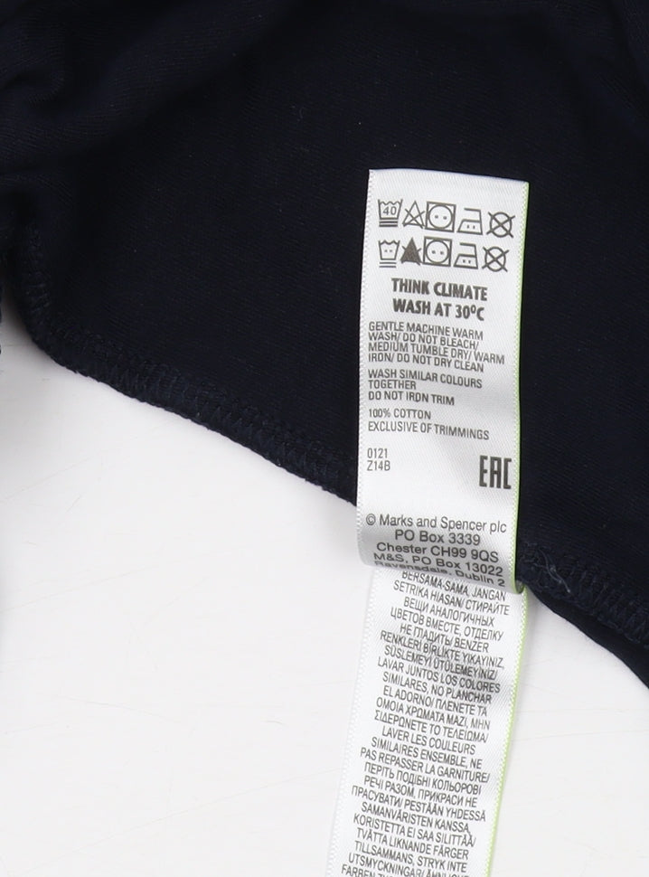 Marks & Spencer Men's Blue Polo, Medium, Regular Fit